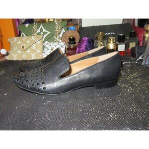 Steve Madden Henri Black Leather Upper Embellished Studded Slip On Loafers sz 8
